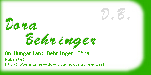 dora behringer business card